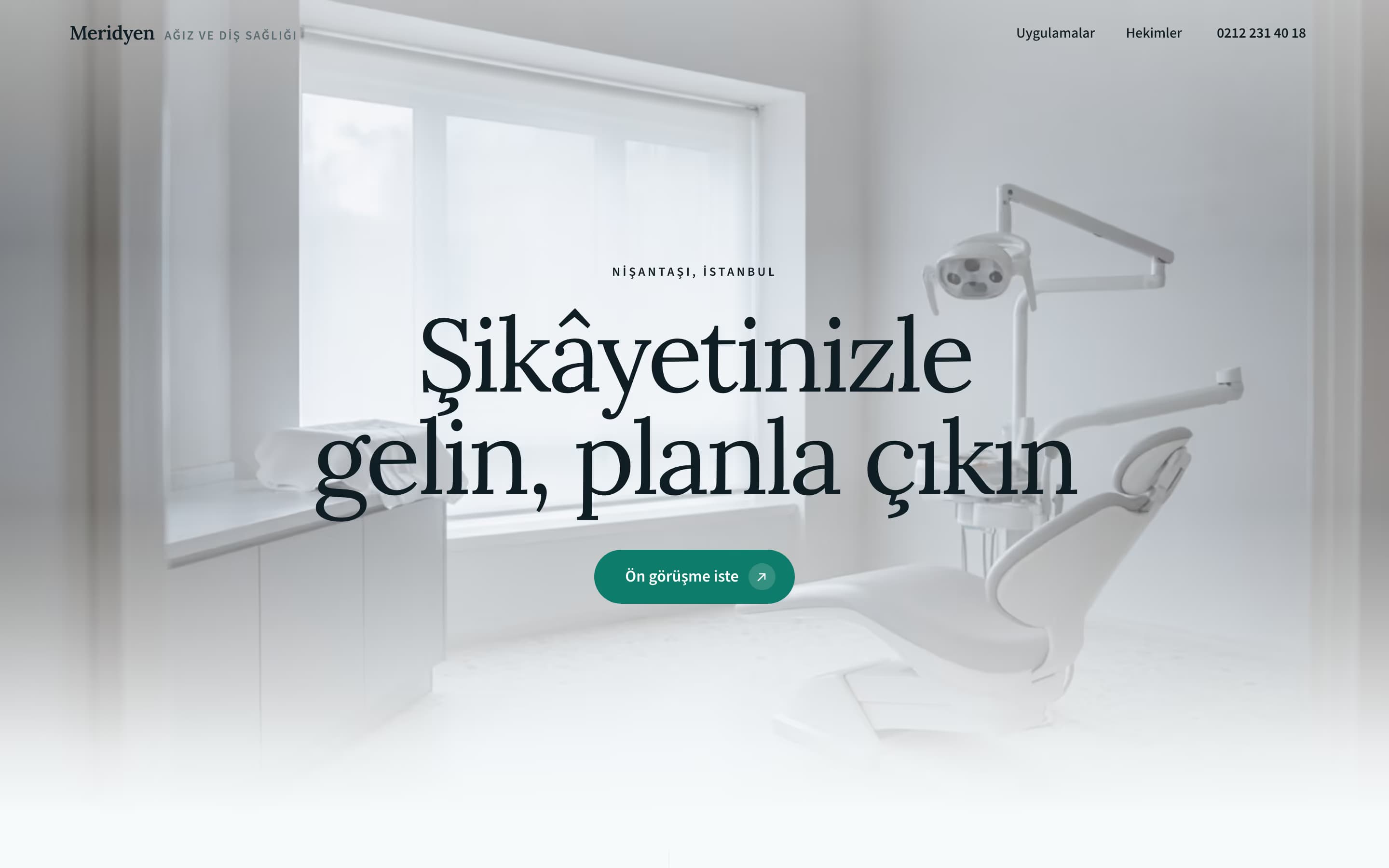 Diş Kliniği — Meridyen Ağız ve Diş Sağlığı şablonunun ekran görüntüsü