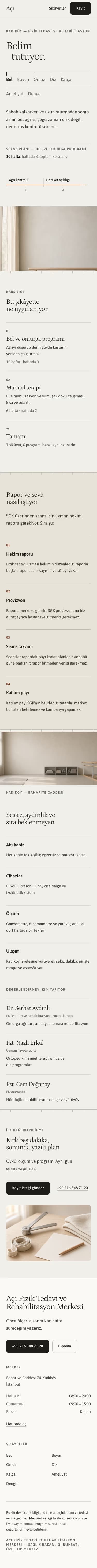 Fizik Tedavi — Açı Rehabilitasyon şablonunun telefon görünümü