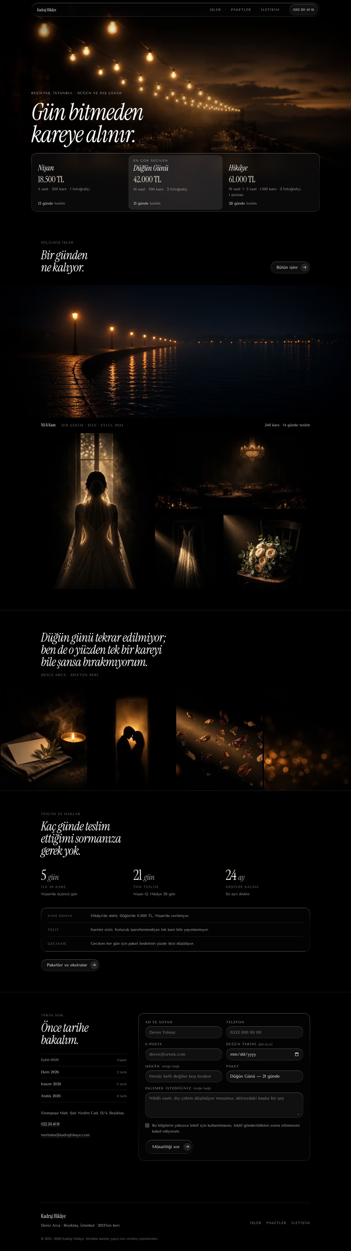 Fotoğrafçı — Kadraj Hikâye — Kadraj sayfasının ekran görüntüsü