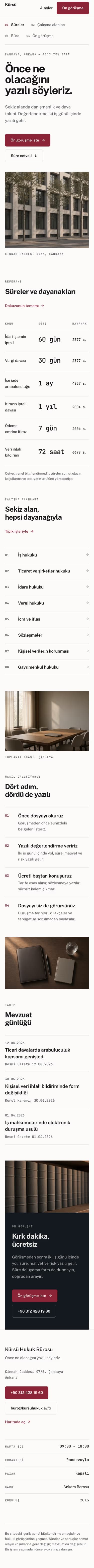 Hukuk Bürosu — Kürsü Hukuk şablonunun telefon görünümü