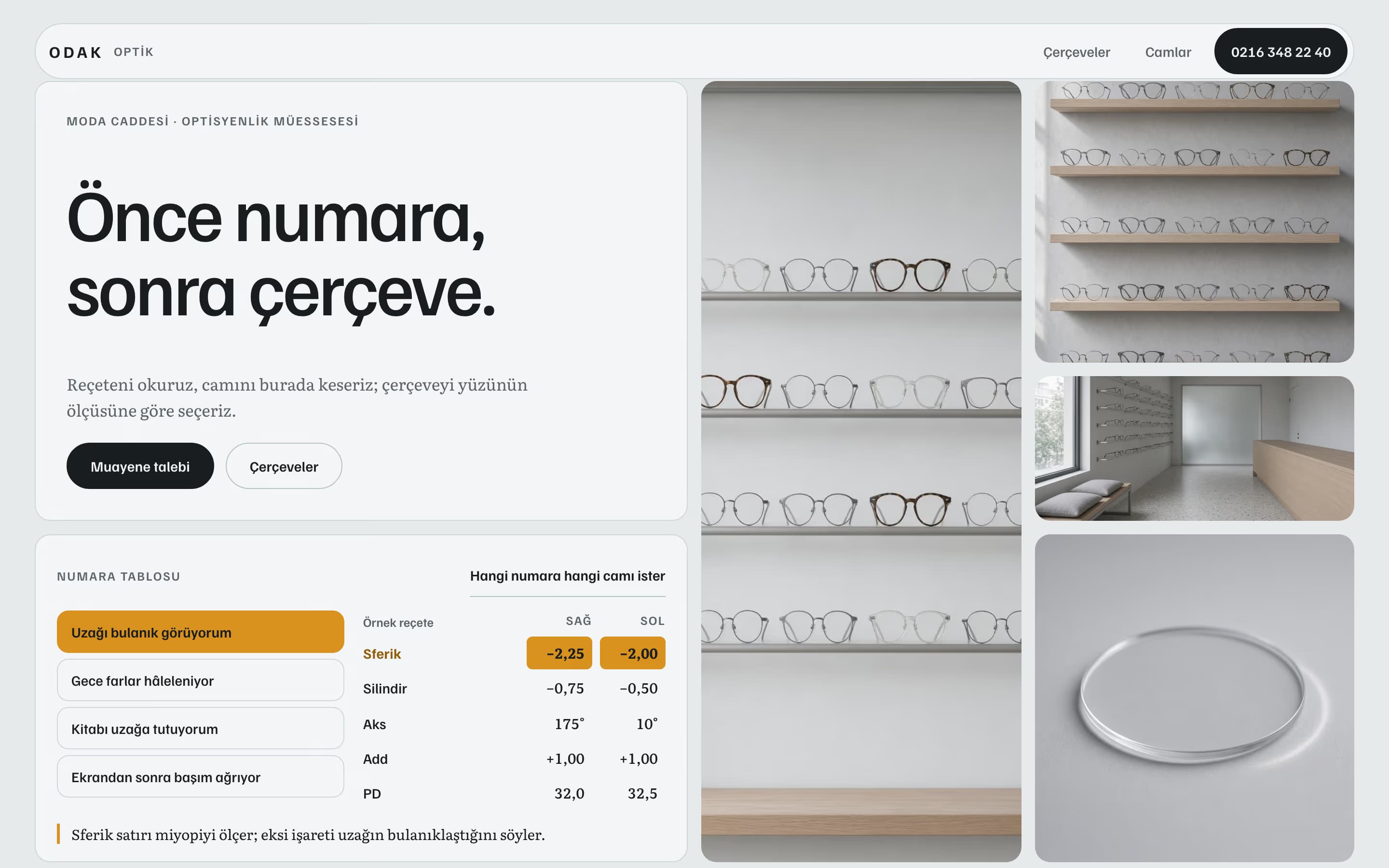 Optik — Odak Optik şablonunun ekran görüntüsü