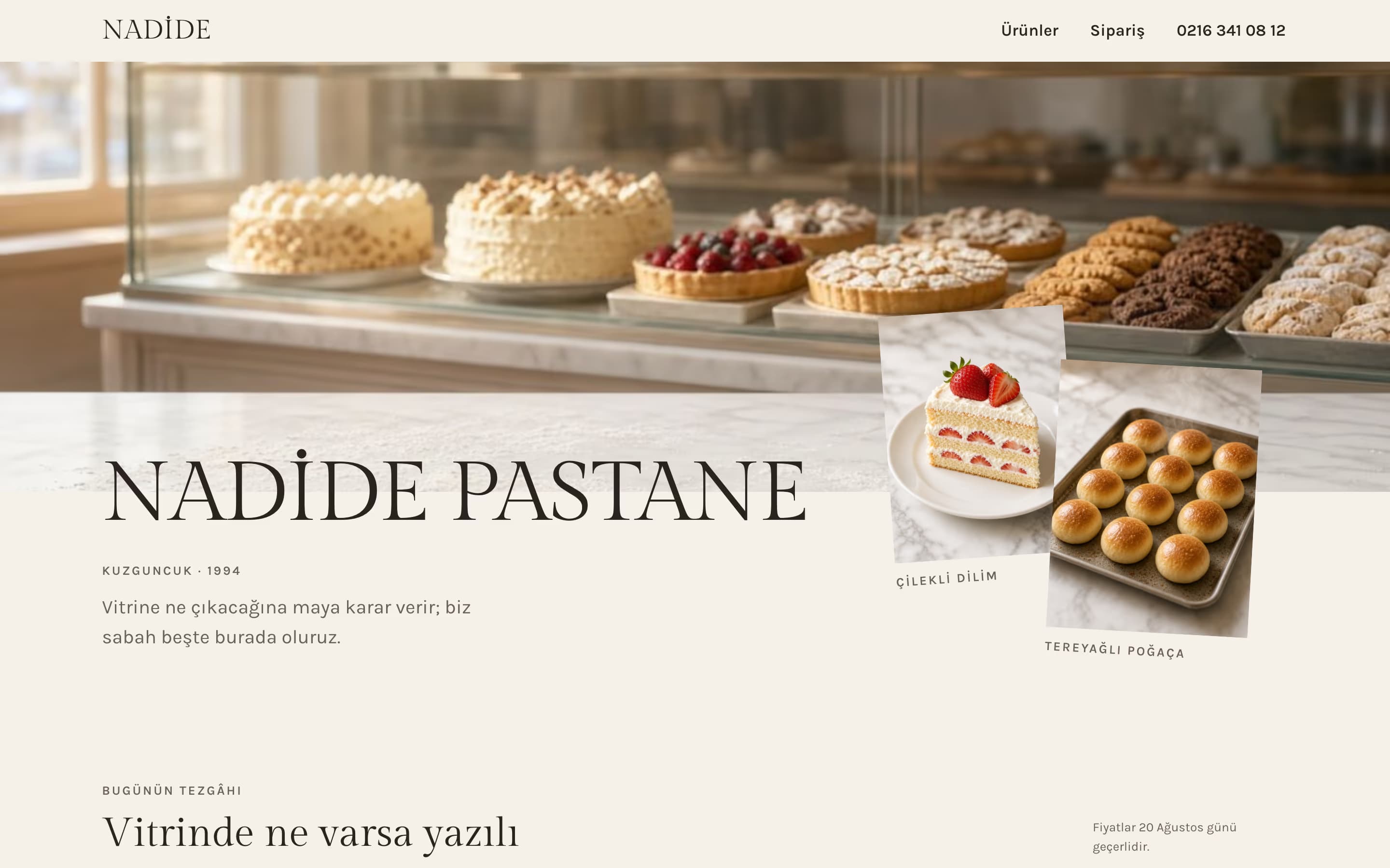 Pastane — Nadide Kuzguncuk şablonunun ekran görüntüsü