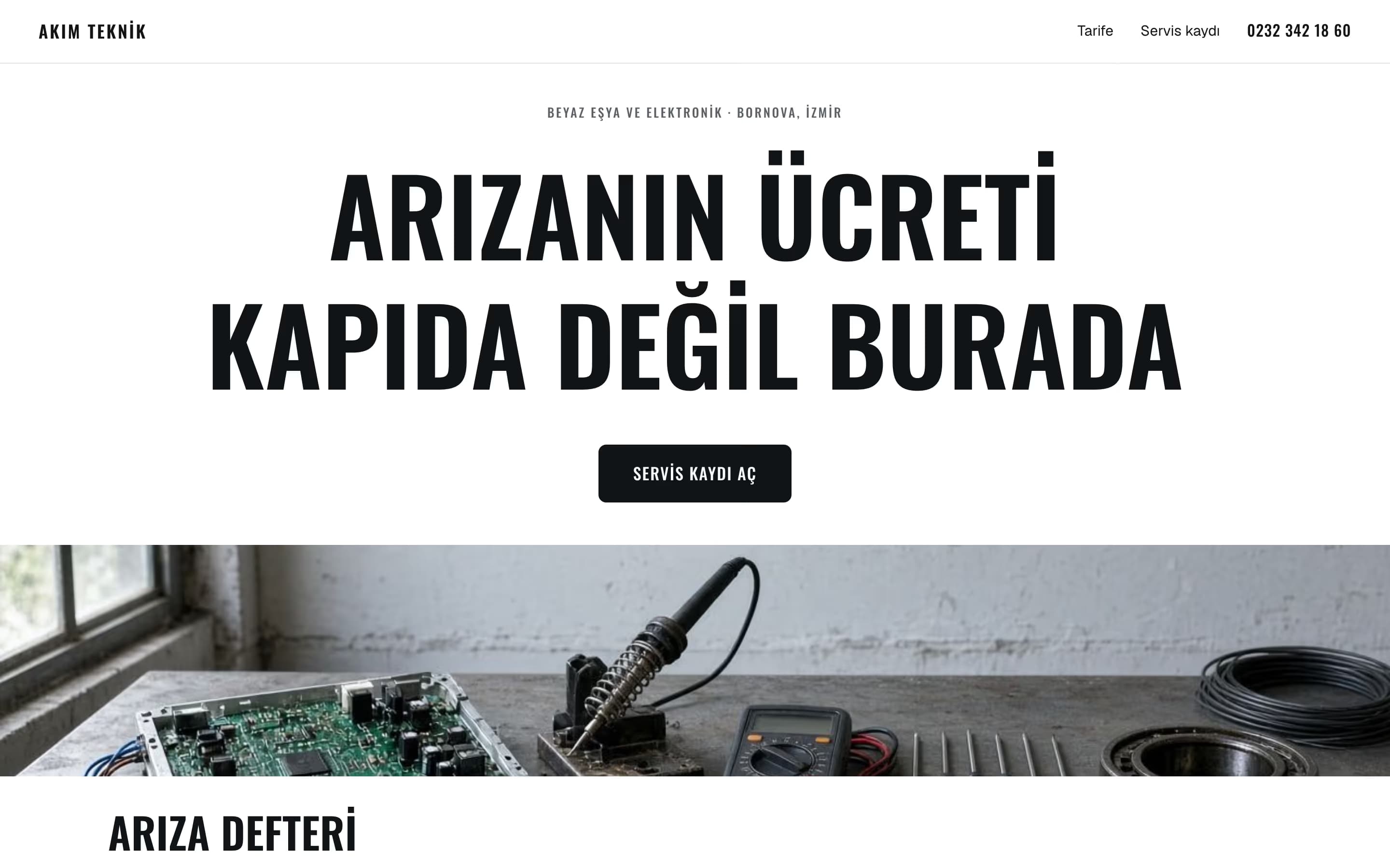 Akım Teknik Servis şablonunun ekran görüntüsü