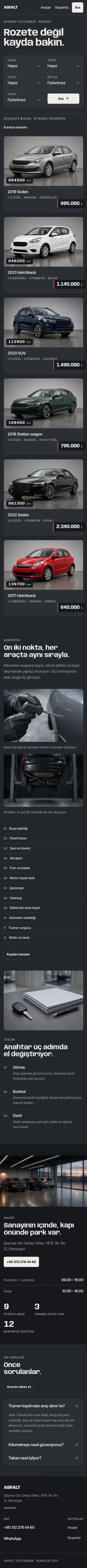 Galeri — Asfalt Oto Galeri şablonunun telefon görünümü